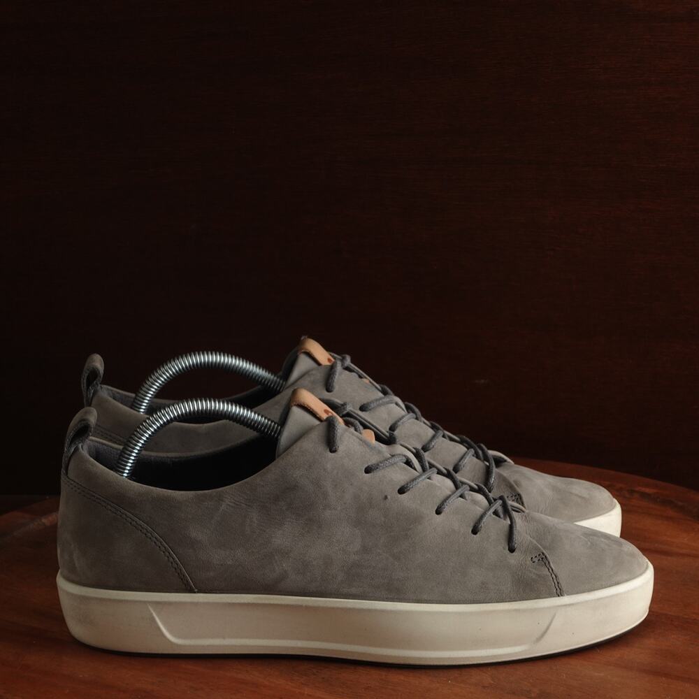 Ecco Gray Suede Low-Top Sneakers